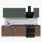 Набор корпусной мебели для кухни " Микс Топ-6" дымчато зеленый/ дуб крафт табачный/дуб флагстаф темный