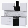 Набор корпусной мебели для кухни " Микс Топ-4" белый премиум/мрамор лацио белый