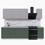 Набор корпусной мебели для кухни " Микс Топ-7" кашемир/дымчато зеленый/мрамор марквина