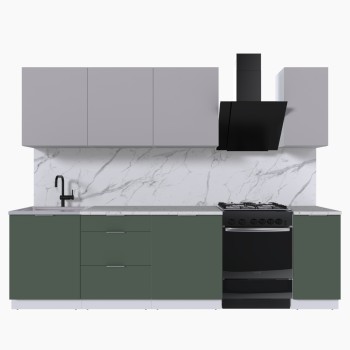 Набор корпусной мебели для кухни " Микс Топ-7" кашемир/дымчато зеленый/мрамор марквина