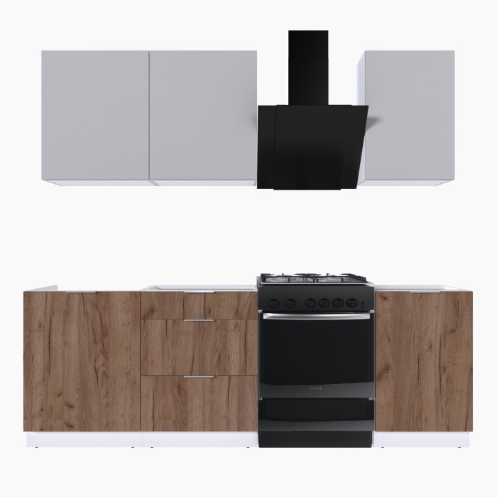 Набор корпусной мебели для кухни " Микс Топ-3" кашемир/дуб крафт табачный