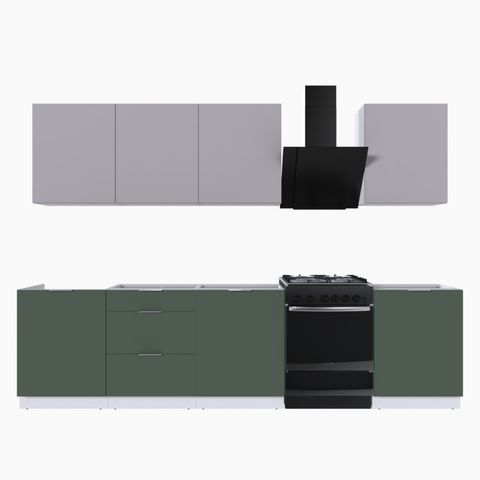 Набор корпусной мебели для кухни " Микс Топ-8" кашемир/дымчато зеленый
