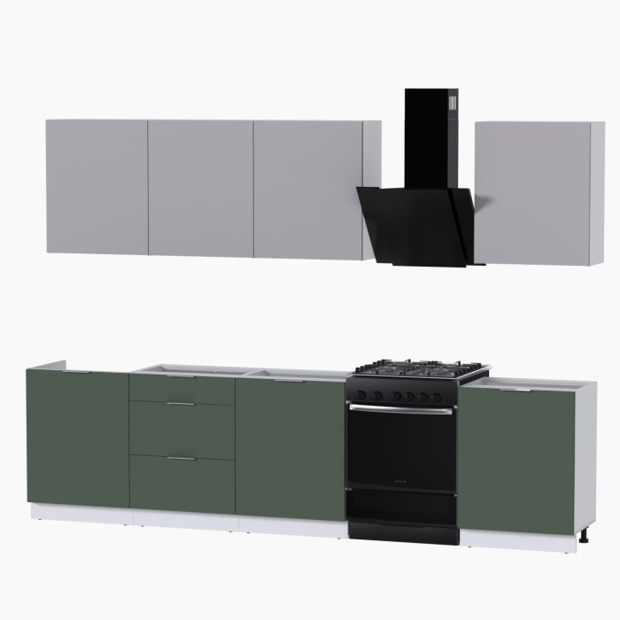 Набор корпусной мебели для кухни " Микс Топ-8" кашемир/дымчато зеленый