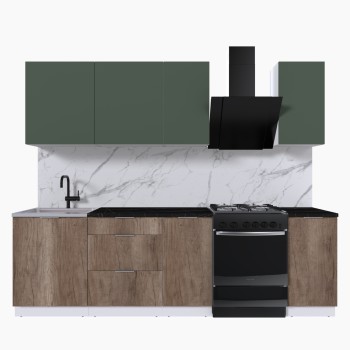 Набор корпусной мебели для кухни " Микс Топ-5" дымчато зеленый/ дуб каньон/тунис