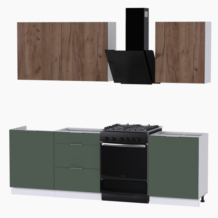 Набор корпусной мебели для кухни " Микс Топ-4" дуб крафт табачный/дымчато зеленый