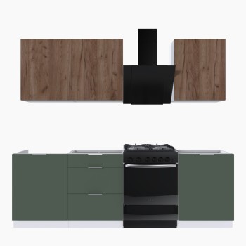 Набор корпусной мебели для кухни " Микс Топ-4" дуб крафт табачный/дымчато зеленый