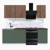 Набор корпусной мебели для кухни " Микс Топ-3" дуб крафт табачный/дымчато зеленый/дуб флагстаф темный