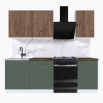 Набор корпусной мебели для кухни " Микс Топ-3" дуб крафт табачный/дымчато зеленый/дуб флагстаф темный