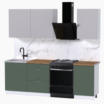 Набор корпусной мебели для кухни " Микс Топ-3" кашемир/дымчато зеленый/дуб вотан