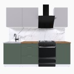 Набор корпусной мебели для кухни " Микс Топ-3" кашемир/дымчато зеленый/дуб вотан