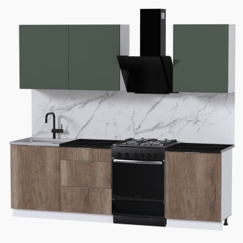 Набор корпусной мебели для кухни " Микс Топ-4" дымчато зеленый/ дуб каньон/тунис