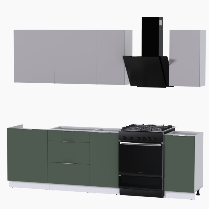 Набор корпусной мебели для кухни " Микс Топ-5" кашемир/дымчато зеленый