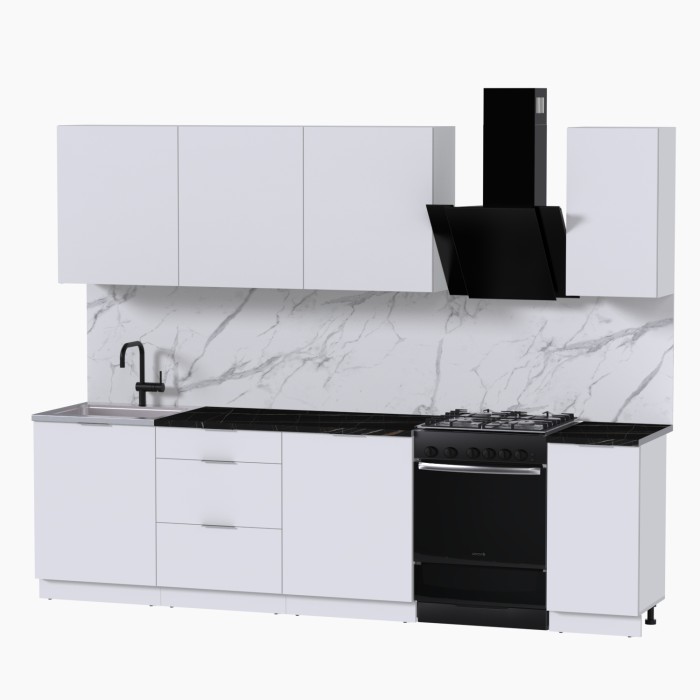 Набор корпусной мебели для кухни " Микс Топ-7" белый премиум/тунис