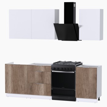 Набор корпусной мебели для кухни " Микс Топ-3" белый премиум/дуб каньон