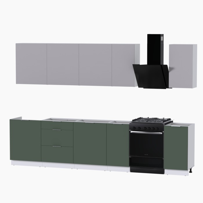Набор корпусной мебели для кухни " Микс Топ-9" кашемир/дымчато зеленый
