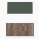 Набор корпусной мебели для кухни " Микс Топ-2" дымчато зеленый/ дуб каньон