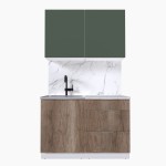 Набор корпусной мебели для кухни " Микс Топ-1" дымчато зеленый/ дуб каньон/мрамор марквина