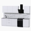 Набор корпусной мебели для кухни " Микс Топ-8" белый премиум/мрамор лацио белый