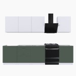 Набор корпусной мебели для кухни " Микс Топ-8" белый премиум/дымчато зеленый