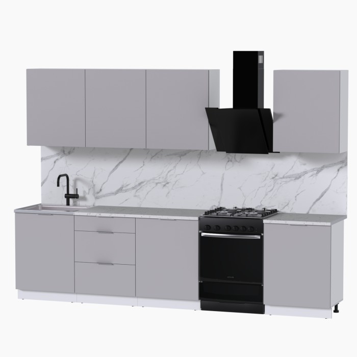 Набор корпусной мебели для кухни " Микс Топ-8" кашемир/ кашемир/мрамор марквина