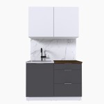 Набор корпусной мебели для кухни " Микс Топ-1" белый премиум/графит серый/дуб флагстаф темный