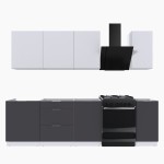 Набор корпусной мебели для кухни " Микс Топ-6" белый премиум/ графит серый