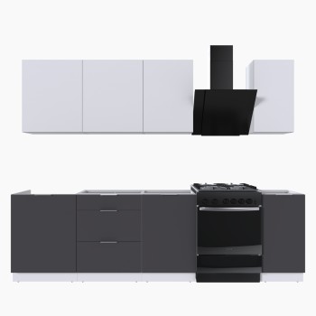 Набор корпусной мебели для кухни " Микс Топ-6" белый премиум/ графит серый