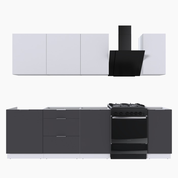 Набор корпусной мебели для кухни " Микс Топ-6" белый премиум/ графит серый