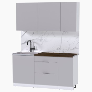 Набор корпусной мебели для кухни " Микс Топ-2" кашемир/ кашемир/дуб флагстаф темный