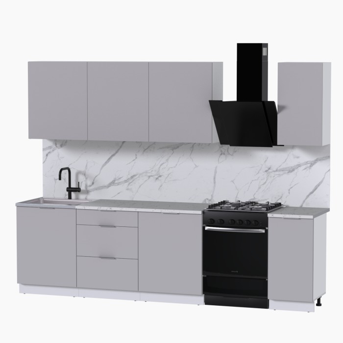 Набор корпусной мебели для кухни " Микс Топ-7" кашемир/ кашемир/мрамор марквина