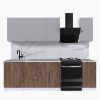 Набор корпусной мебели для кухни " Микс Топ-5" кашемир/дуб крафт табачный/мрамор марквина