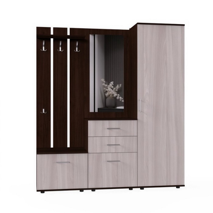 Набор мебели для прихожей "Визит-1" (дуб венге/шимо светлый)