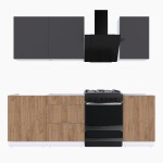 Набор корпусной мебели для кухни " Микс Топ-3" графит серый/дуб крафт золотой