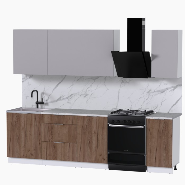 Набор корпусной мебели для кухни " Микс Топ-6" кашемир/дуб крафт табачный/мрамор марквина