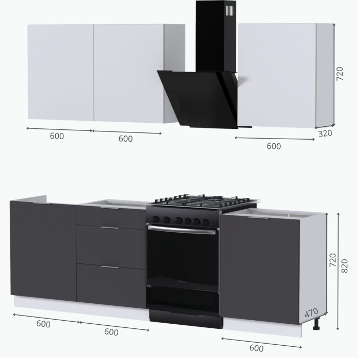 Набор корпусной мебели для кухни " Микс Топ-4" белый премиум