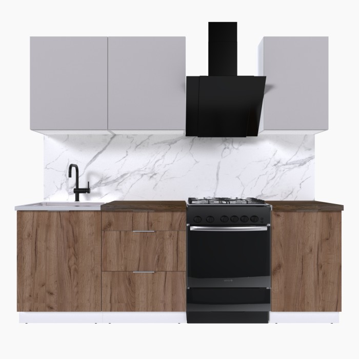 Набор корпусной мебели для кухни " Микс Топ-3" кашемир/дуб крафт табачный/дуб флагстаф темный