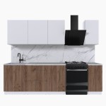 Набор корпусной мебели для кухни " Микс Топ-6" белый премиум/дуб крафт табачный/мрамор марквина