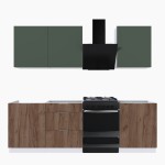 Набор корпусной мебели для кухни " Микс Топ-4" дымчато зеленый/ дуб крафт табачный