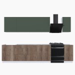 Набор корпусной мебели для кухни " Микс Топ-9" дымчато зеленый/ дуб каньон