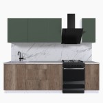 Набор корпусной мебели для кухни " Микс Топ-5" дымчато зеленый/ дуб каньон/мрамор марквина