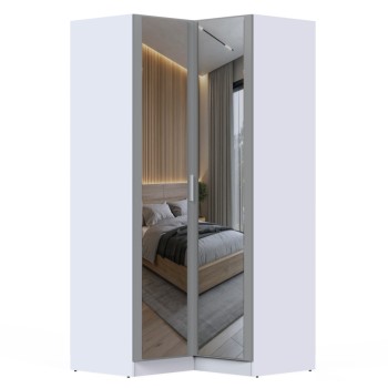 Шкаф для одежды МР-12 (580, 2 зеркала ) шиншилла серая