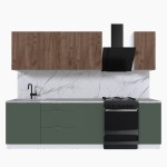 Набор корпусной мебели для кухни " Микс Топ-6" дуб крафт табачный/дымчато зеленый/мрамор марквина