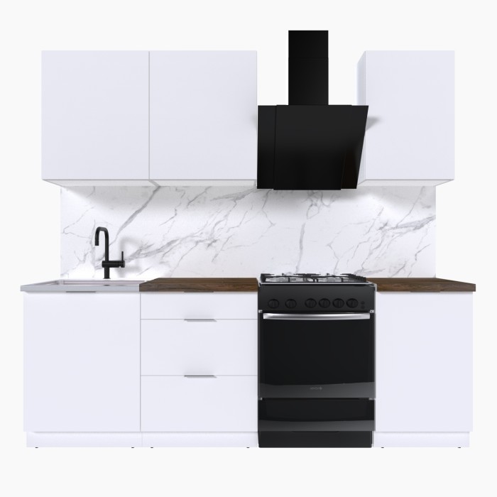 Набор корпусной мебели для кухни " Микс Топ-3" белый премиум/дуб флагстаф темный