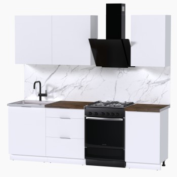 Набор корпусной мебели для кухни " Микс Топ-3" белый премиум/дуб флагстаф темный