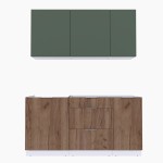 Набор корпусной мебели для кухни " Микс Топ-2" дымчато зеленый/ дуб крафт табачный