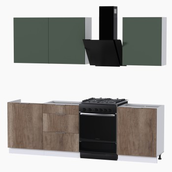 Набор корпусной мебели для кухни " Микс Топ-4" дымчато зеленый/ дуб каньон