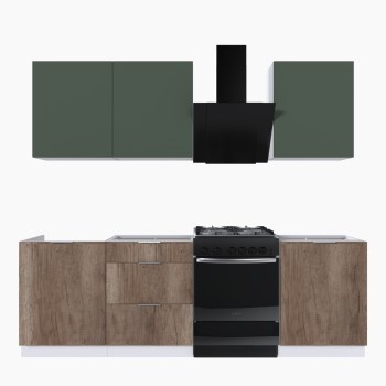 Набор корпусной мебели для кухни " Микс Топ-4" дымчато зеленый/ дуб каньон