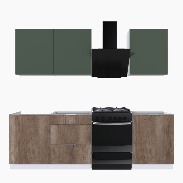 Набор корпусной мебели для кухни " Микс Топ-4" дымчато зеленый/ дуб каньон