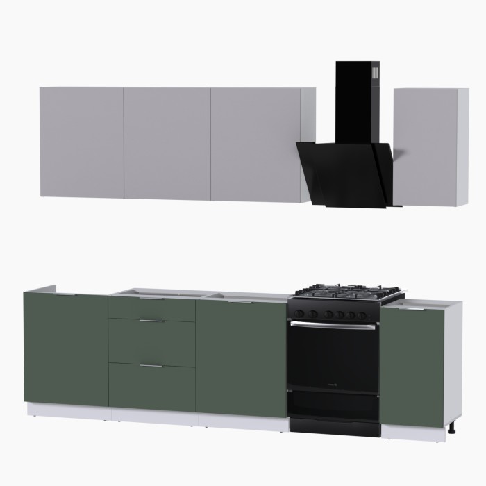 Набор корпусной мебели для кухни " Микс Топ-7" кашемир/дымчато зеленый