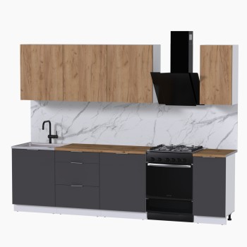 Набор корпусной мебели для кухни " Микс Топ-7" дуб крафт золотой/графит серый/дуб вотан